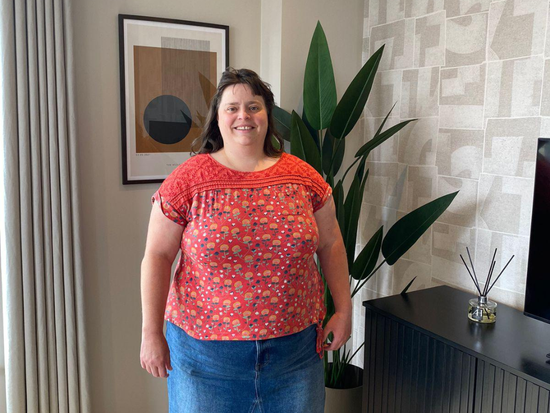 Resident Helen in her new home at Brabazon.